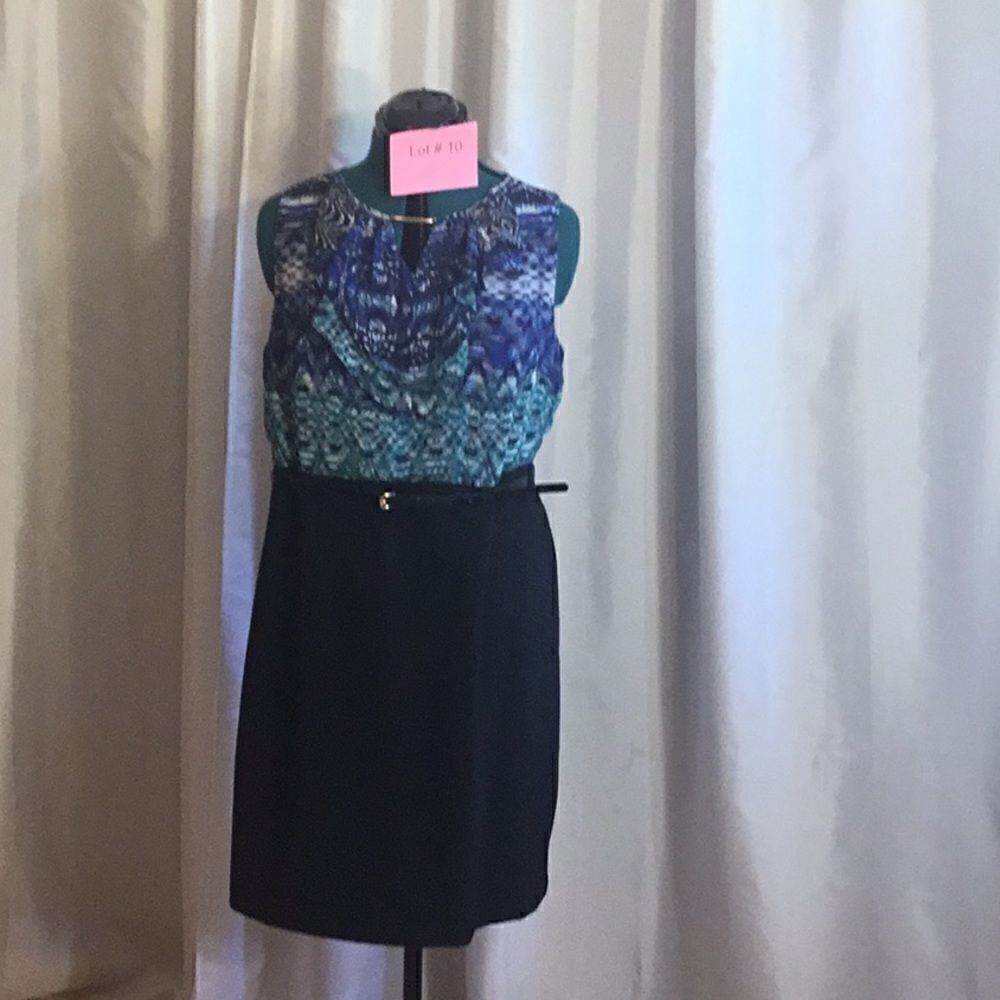 Sleeveless dress in size 14 with multicolored top & black shirt by ALYX DRESS